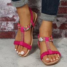 Load image into Gallery viewer, Crystal T-Strap Sandals