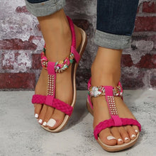 Load image into Gallery viewer, Crystal T-Strap Sandals