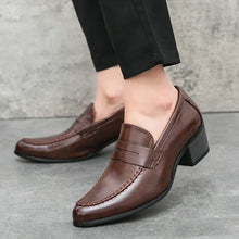 Load image into Gallery viewer, Men's Platform High Heels Brand Loafers Leather