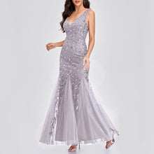 Load image into Gallery viewer, Embroidered Sleeveless Sexy  Dress V Neck