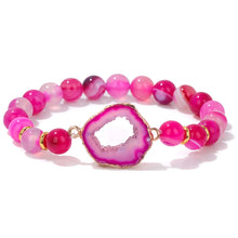 Load image into Gallery viewer, Handmade Natural Druzy Quartz Crystal Charm Bracelet Fashion Stripe