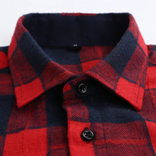 Load image into Gallery viewer, Men's Fashion Contrast Plaid Checkered Brushed Flannel Shirt