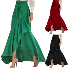Load image into Gallery viewer, High Waist Ruffle Hem Skirt Back Waist Elastic Mermaid