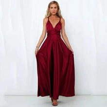 Load image into Gallery viewer, Elegant Satin Evening Dress Solid Fashion A-line V Neck