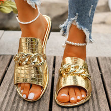 Load image into Gallery viewer, Golden Round Toe Sandals