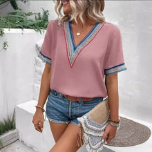 Load image into Gallery viewer, Elegant  New Lace Patchwork V-neck Casual