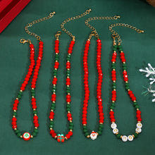 Load image into Gallery viewer, 4Pcs Red Crystal Polymer Clay Chain Necklace