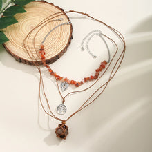Load image into Gallery viewer, 3Pcs Creative Stone Holder Cage Tree Dragonfly Pendant Necklace