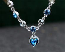 Load image into Gallery viewer, Luxury Ocean Heart Blue Crystal Bracelet Cubic Zirconia