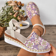 Load image into Gallery viewer, Hollow Women's Shoes Wedge Round Toe Sandals