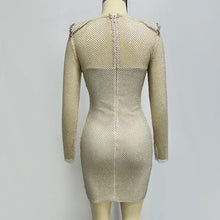 Load image into Gallery viewer, Evening Party Dress Sexy O Neck Hollow Out Long Sleeve Mini