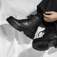 Load image into Gallery viewer, English Style Zipper Boots Leather Lace-Up