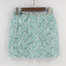 Load image into Gallery viewer, High Waist Sequins Mini Bling Skirt