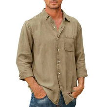 Load image into Gallery viewer, Loose Men's Denim Shirt Long Sleeve