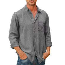Load image into Gallery viewer, Loose Men's Denim Shirt Long Sleeve