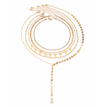 Load image into Gallery viewer, 5Pcs/Set Vintage Sequin Rhinestone Tennis Chain Necklace