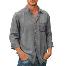 Load image into Gallery viewer, Loose Men's Denim Shirt Long Sleeve