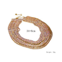 Load image into Gallery viewer, Luxury Colorful Crystal Choker Necklace Multilayer