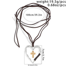 Load image into Gallery viewer, Big Heart Cross Pendant Choker