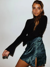 Load image into Gallery viewer, Jacquard Satin Short Skirt Sexy High Waist Split
