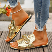 Load image into Gallery viewer, Golden Round Toe Sandals