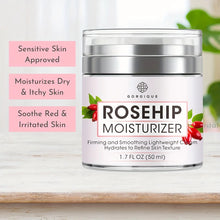 Load image into Gallery viewer, Glow Boosting Rosehip Moisturizer for Face Neck Decollete Super