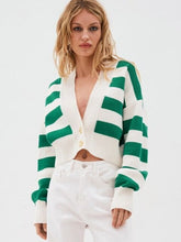 Load image into Gallery viewer, Striped Cardigan Vintage Knitted