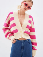 Striped Cardigan Vintage Knitted