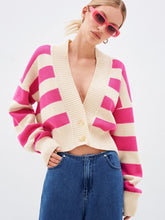 Load image into Gallery viewer, Striped Cardigan Vintage Knitted