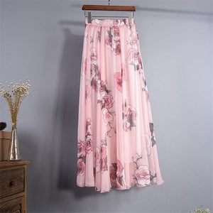 Long Floral Summer Maxi Skirt