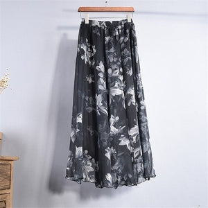 Long Floral Summer Maxi Skirt