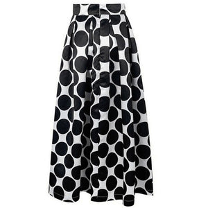 Summer Women A-line Long Skirt Elegant French Style Retro Skirt