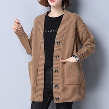 Load image into Gallery viewer, Long Sleeve Cardigan Sweater Knitted Cardigans | V Neck Cardigan