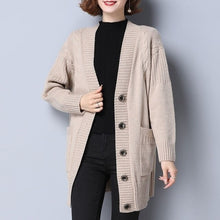 Load image into Gallery viewer, Long Sleeve Cardigan Sweater Knitted Cardigans | V Neck Cardigan