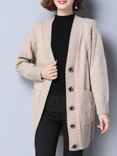 Load image into Gallery viewer, Long Sleeve Cardigan Sweater Knitted Cardigans | V Neck Cardigan