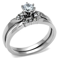 Stainless Steel Cubic Zirconia Ring