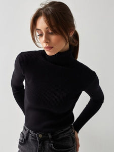 Turtleneck Knitted Sweater Autumn Winter Long Sleeve Pullovers