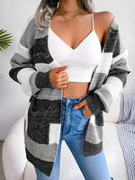 Vintage Striped Sweater Cardigan Long Sleeve