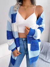 Load image into Gallery viewer, Vintage Striped Sweater Cardigan Long Sleeve