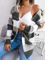 Vintage Striped Sweater Cardigan Long Sleeve