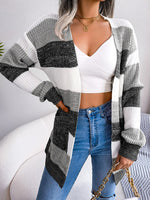 Vintage Striped Sweater Cardigan Long Sleeve