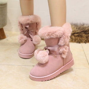 Warm Fur Snow Boots Cute Suede | Women's Non-slip Snow Shoes | Womens