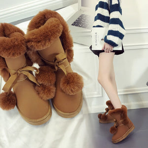 Warm Fur Snow Boots Cute Suede | Women's Non-slip Snow Shoes | Womens