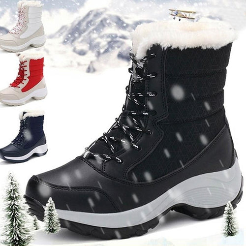 Women Winter Boots Warm Waterproof Snow | Snow Boots Plush Warm Ankle