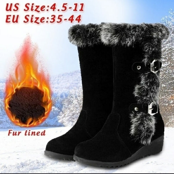 Mid Calf Boots High Tube Classic Thick