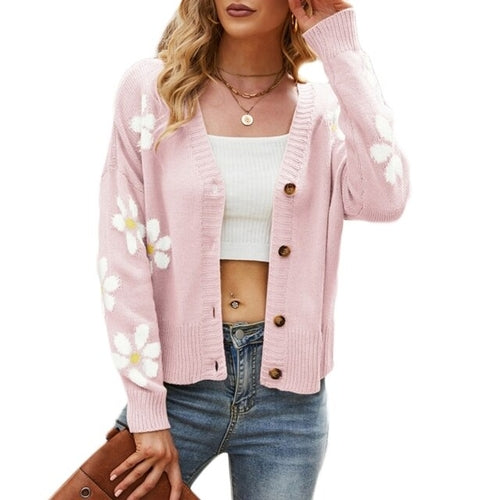 Button Down Long Sleeve Cardigan Knitted