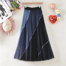 Load image into Gallery viewer, Women Elegant Double Layer Mesh Midi Skirt