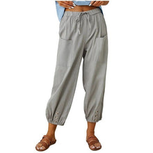 Load image into Gallery viewer, Women High Waisted Linen Pants Wide Leg Long Pants With Pockets