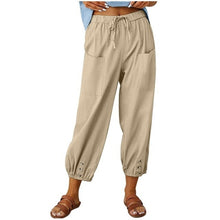 Load image into Gallery viewer, Women High Waisted Linen Pants Wide Leg Long Pants With Pockets