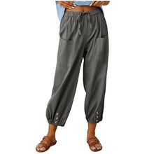 Load image into Gallery viewer, Women High Waisted Linen Pants Wide Leg Long Pants With Pockets
